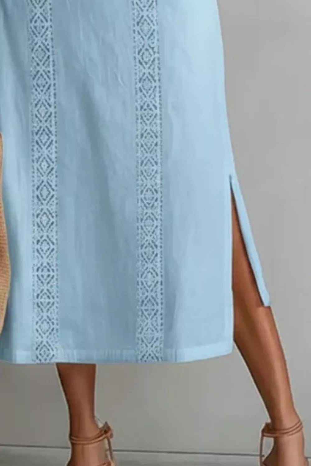 Sleeveless Side Slit Dress with Pockets - WYNFLARE