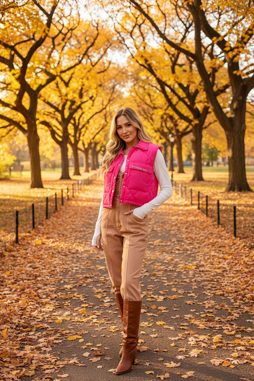 Snobbish Snap Down Quilted Crop Vest - WYNFLARE