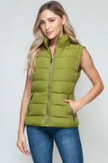 Snobbish Zip Up Turtleneck Vest with Pockets - WYNFLARE