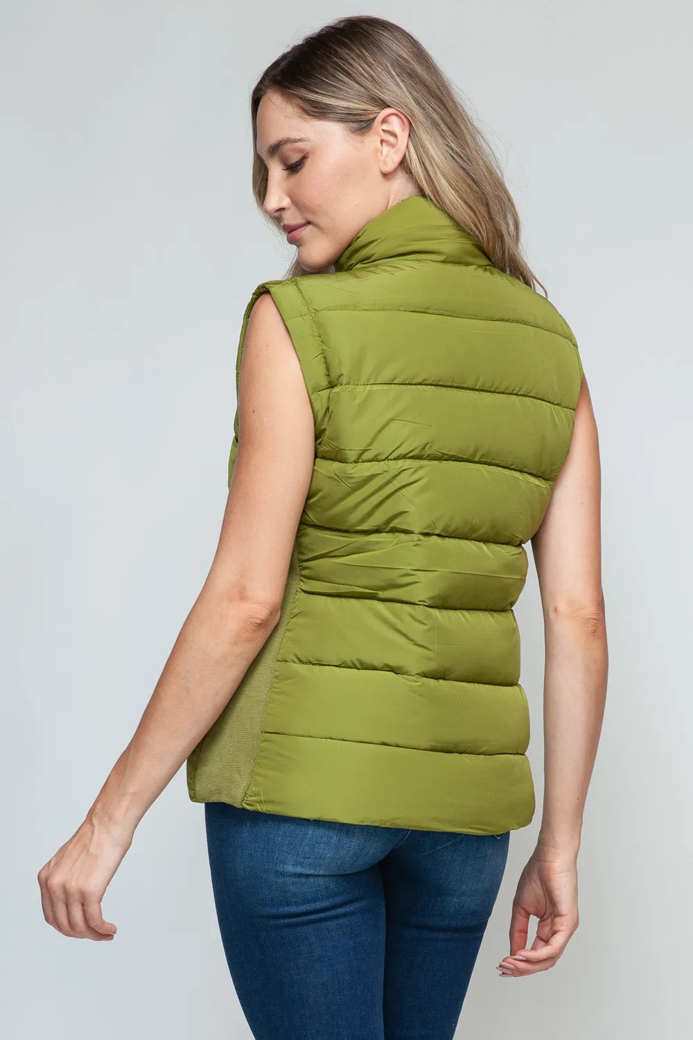 Snobbish Zip Up Turtleneck Vest with Pockets - WYNFLARE
