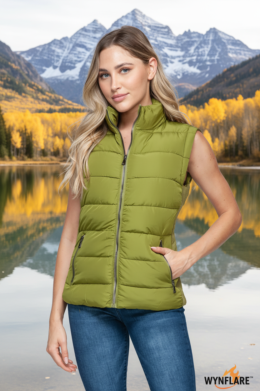 Snobbish Zip Up Turtleneck Vest with Pockets - WYNFLARE