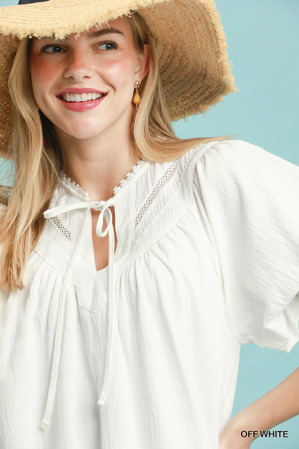 Umgee Flutter Sleeve Tassel Tie Ruffle Hem Mini Dress - WYNFLARE