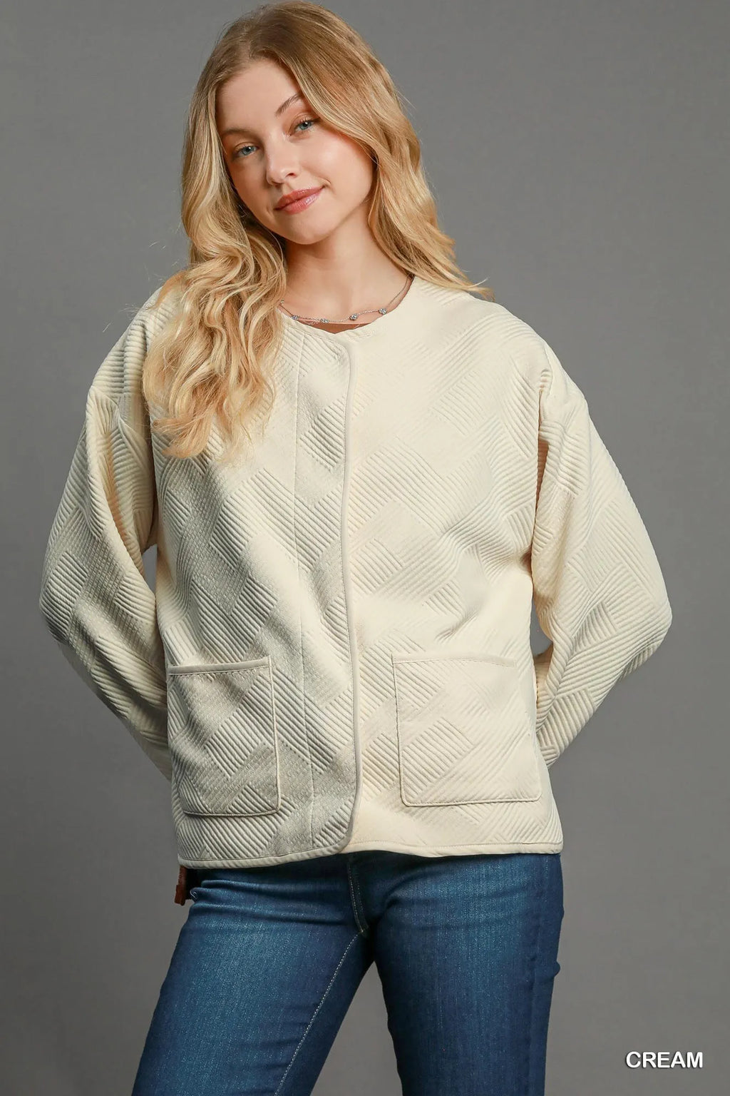 Umgee Textured Jacquard Jacket - WYNFLARE