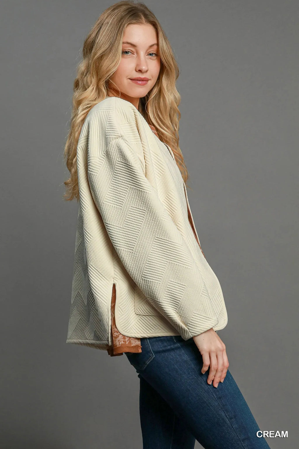 Umgee Textured Jacquard Jacket - WYNFLARE
