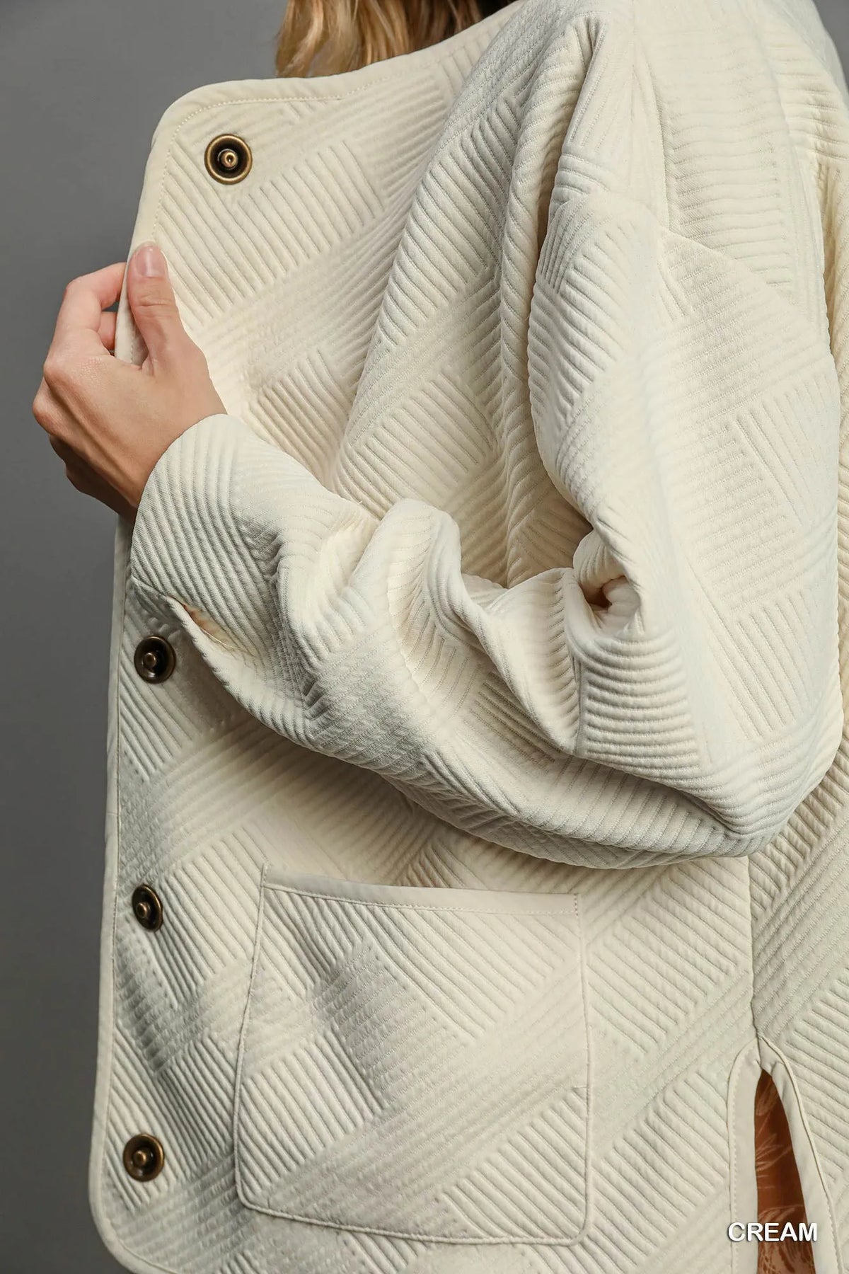 Umgee Textured Jacquard Jacket - WYNFLARE