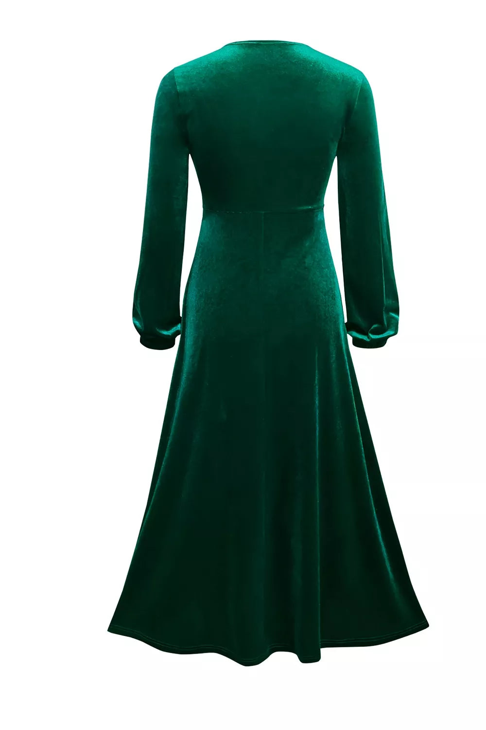 Velvet Balloon Sleeve Maxi Dress - WYNFLARE