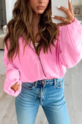 Zip-up One Piece Long Sleeve Hoodie - WYNFLARE